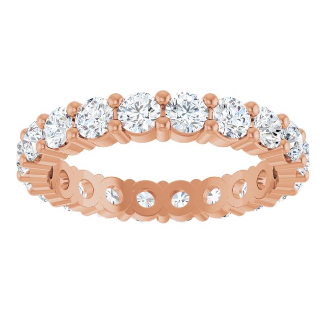 14K Yellow Or White Or Rose Gold Round Si2-Si3, G-I Polished Lab-Grown Diamond Eternity Band
