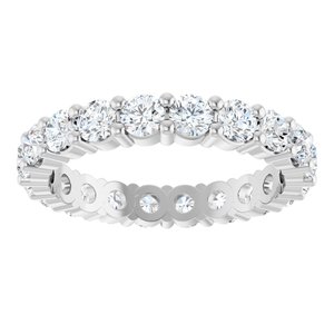 14K White Gold Round 3 Mm G-I Si2-Si3 2 Ctw Lab-Grown Diamond Eternity Band Size 6.5