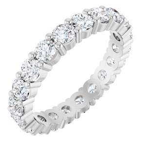 14K White Gold Round 3 Mm G-I Si2-Si3 2 Ctw Lab-Grown Diamond Eternity Band Size 6.5