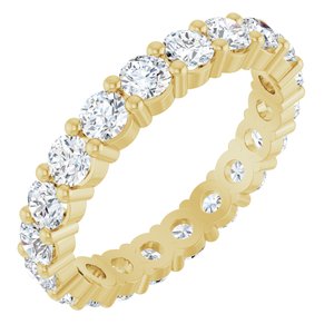 14K Yellow Gold Round 3 Mm G-I Si2-Si3 1 9/10 Ctw Lab-Grown Diamond Eternity Band Size 5.5