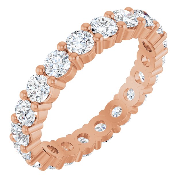 14K Yellow Or White Or Rose Gold Round Si2-Si3, G-I Polished Lab-Grown Diamond Eternity Band