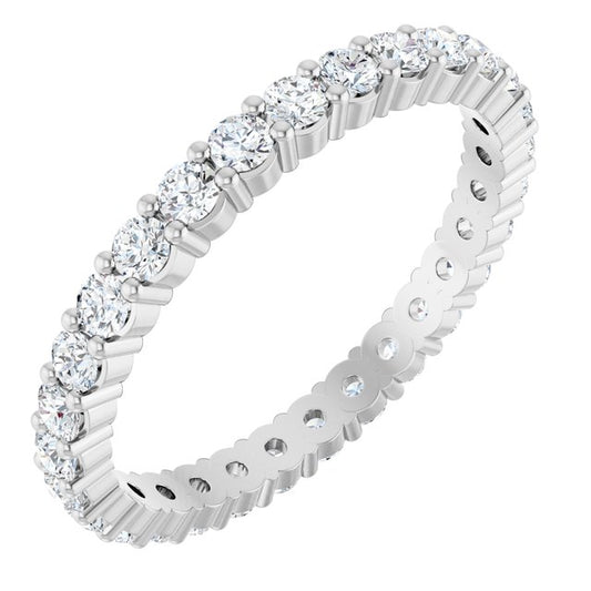 14K Yellow Or White Or Rose Gold Round Si2-Si3, G-I Polished Lab-Grown Diamond Eternity Band