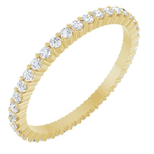 14K Yellow Gold Round 1.5 Mm G-I Si1-Si2 5/8 Ctw Lab-Grown Diamond Eternity Band Size 8
