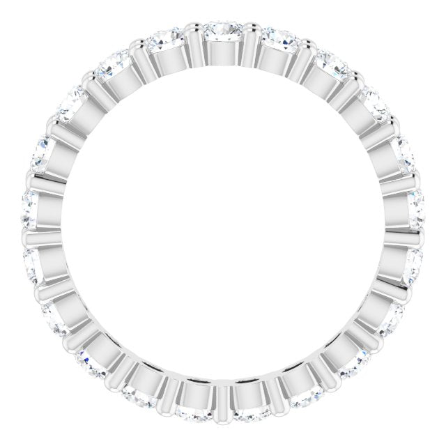 14K White Gold Round 2.5 Mm Vs, F+ Polished Lab-Grown Diamond Eternity Band