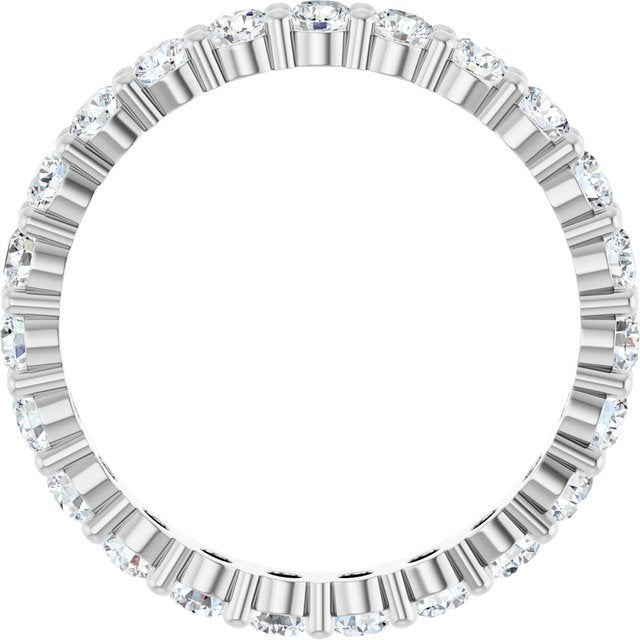 14K White Gold Round 2.5 Mm Vs, F+ Polished Lab-Grown Diamond Eternity Band