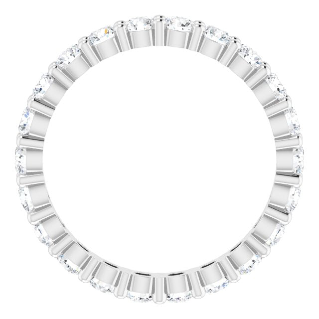 14K White Gold Round 2.5 Mm Vs, F+ Polished Lab-Grown Diamond Eternity Band