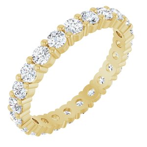 14K Yellow Gold Round 2.5 Mm F+ Vs 1 3/8 Ctw Lab-Grown Diamond Eternity Band Size 7