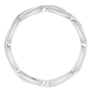 14K White Gold 4.55 Mm Polished Infinity-Inspired Milgrain Band Size 7