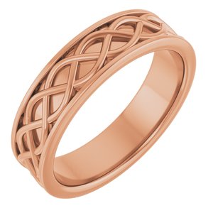 14K Rose Gold Woven-Design Band Size 10