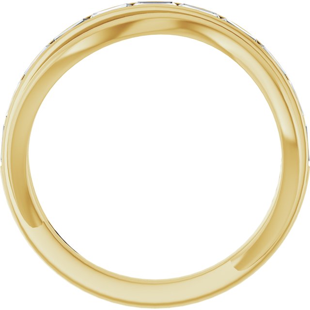 14K White Or Yellow Gold Straight Baguette 3 X 1.3 Mm Polished 1/3 Ctw Natural Diamond Freeform Ring, Size 7
