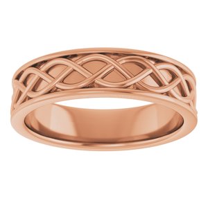 14K Rose Gold Woven-Design Band Size 10