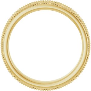 14K Yellow Or White Or Rose Gold Or Sterling Silver Or Platinum Milgrain Edge Floral Flat Band