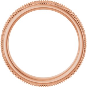 14K Yellow Or White Or Rose Gold Or Sterling Silver Or Platinum Milgrain Edge Floral Flat Band