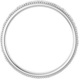 14K Yellow Or White Or Rose Gold Or Sterling Silver Or Platinum 3.2 Mm Polished Floral Band