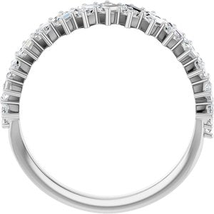 14K White Gold Round Polished Lab-Grown Diamond Band Size 7
