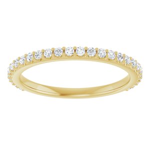 14K Yellow Gold Oval 8 X 6 Mm Si2-Si3, G-H :: 1/4 Ctw Polished 1/4 Ctw Natural Diamond Band Size 7