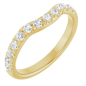 14K Yellow Gold Round 2 Mm Polished 1/2 Ctw Lab-Grown Diamond Contour Band Size 7