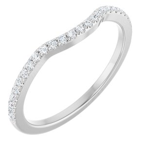 Platinum Round 1.1 Mm Polished 1/8 Ctw Natural Diamond Contour Band Size 7