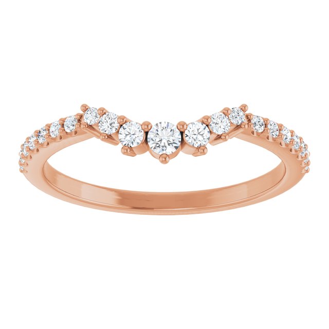 14K Yellow Or White Or Rose Gold Round Polished Lab-Grown Diamond Contour Band