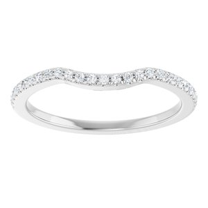 Platinum Round 1.1 Mm Polished 1/8 Ctw Natural Diamond Contour Band Size 7