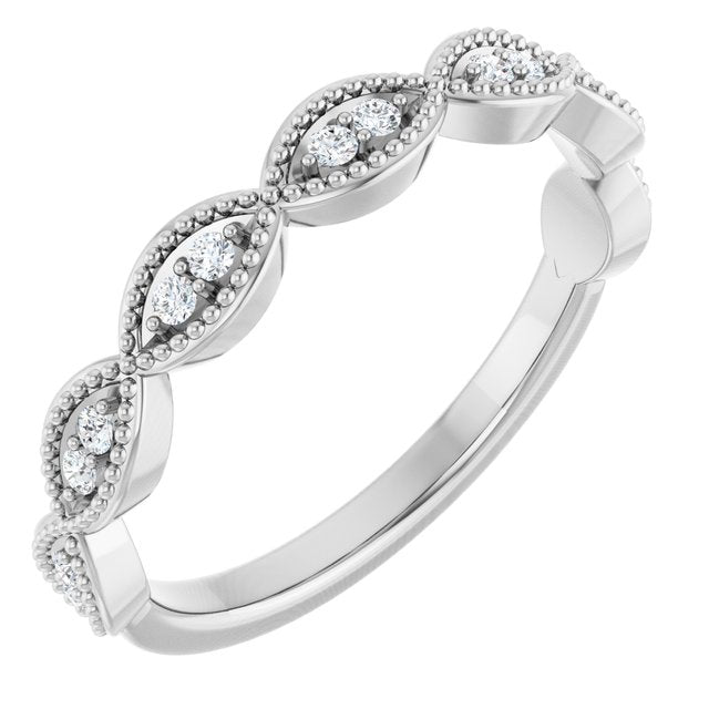 14K Yellow Or White Or Rose Gold Or Platinum Round 1.3 Mm Polished 1/8 Ctw Natural Diamond Anniversary Band, Size 7
