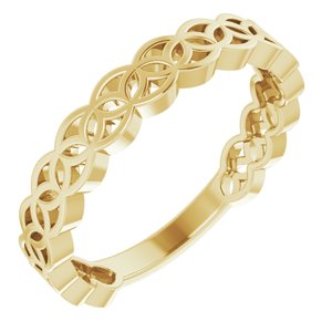 14K Yellow Gold Polished Geometric Stackable Ring Size 7