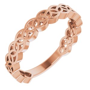 14K Rose Gold Polished Geometric Stackable Ring Size 7