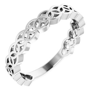 Sterling Silver Polished Geometric Stackable Ring Size 7
