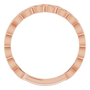 14K Rose Gold Polished Geometric Stackable Ring Size 7