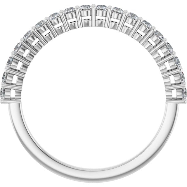Platinum Round 1.7 Mm Polished 1/3 Ctw Natural Diamond Anniversary Band, Size 7