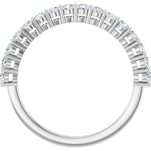 14K White Gold Round 2 Mm Polished 1/2 Ctw Lab-Grown Diamond Anniversary Band Size 7