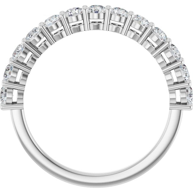 14K White Gold Round 2.5 Mm Polished 3/4 Ctw Lab-Grown Diamond Anniversary Band, Size 7