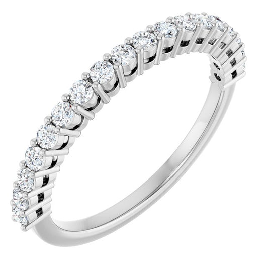 Platinum Round 1.7 Mm Polished 1/3 Ctw Natural Diamond Anniversary Band, Size 7