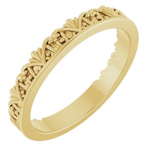14K Yellow Gold Polished Stackable Crown Ring Size 7