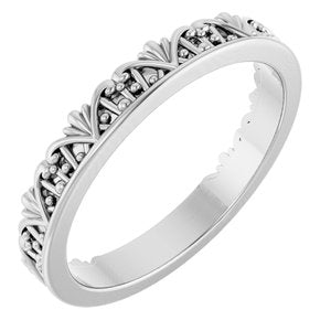 Sterling Silver Polished Stackable Crown Ring Size 7