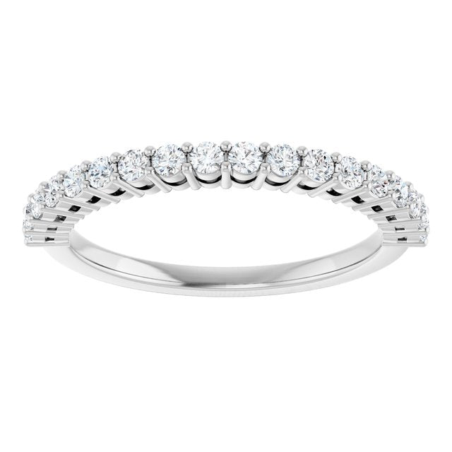 Platinum Round 1.7 Mm Polished 1/3 Ctw Natural Diamond Anniversary Band, Size 7