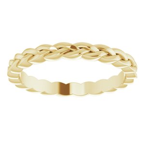 18K Yellow Gold 2 mm Woven-Design Band