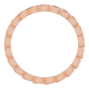 14K Yellow Or White Or Rose Gold Or Sterling Silver Or Platinum 2 mm Woven-Design Band