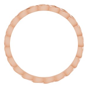 14K Yellow Or White Or Rose Gold Or Sterling Silver Or Platinum 2 mm Woven-Design Band
