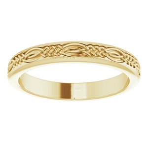 14K Yellow Gold Celtic-Inspired Band Size 7