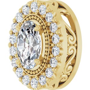 14K Yellow Gold Oval 6.2 X 4.3Mm Gh Si1-Si2 5/8 Ctw Lab-Grown Diamond Pendant