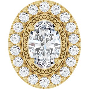 14K Yellow Gold Oval 6.2 X 4.3Mm Gh Si1-Si2 5/8 Ctw Lab-Grown Diamond Pendant