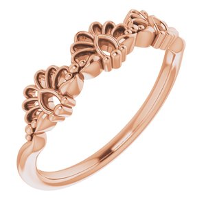 14K Rose Gold Polished Vintage-Inspired Stackable Ring Size 7