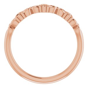 14K Rose Gold Polished Vintage-Inspired Stackable Ring Size 7