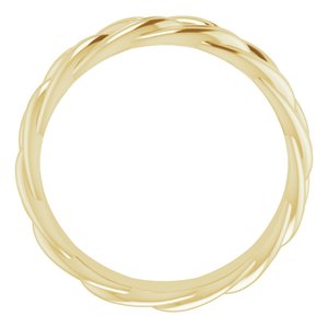 14K Yellow Gold 6 Mm Polished Woven Design Band Size 9.5