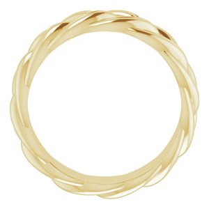 14K Yellow Gold 6 Mm Polished Woven Design Band Size 6