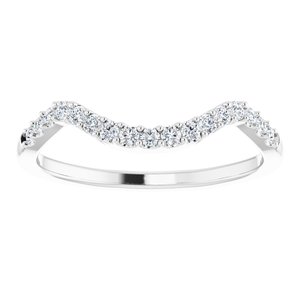 14K White Gold Round 6.5 Mm Si2, H+ :: 1/5 Ctw Polished 1/5 Ctw Natural Diamond Matching Band Size 7