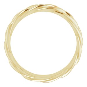 14K Yellow Gold 6 Mm Polished Woven Design Band Size 10.5