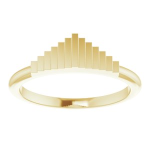14K Yellow Gold Polished Stackable Geometric Ring Size 7