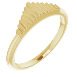 14K Yellow Gold Polished Stackable Geometric Ring Size 7